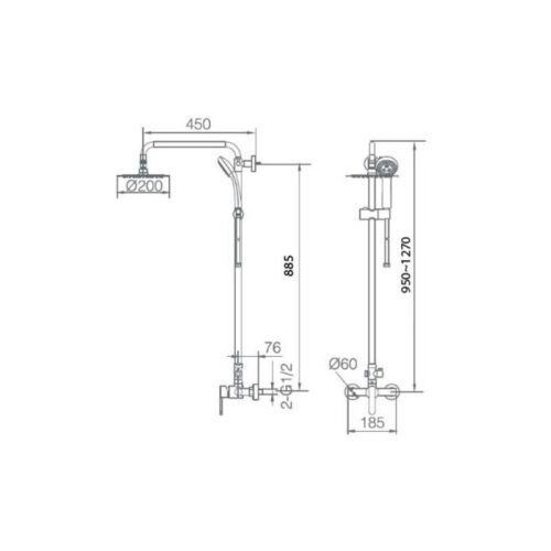Columna Monomando Ducha Roma Cromo (Imex)