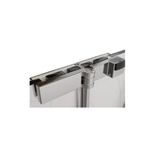 Mampara Prisma Plata, Hoja Plegable + Cristal Fijo (Kassandra)