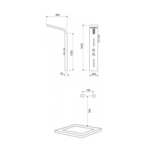 Columna Hidromasaje Monomando Beka Cromo (Lluvibath)