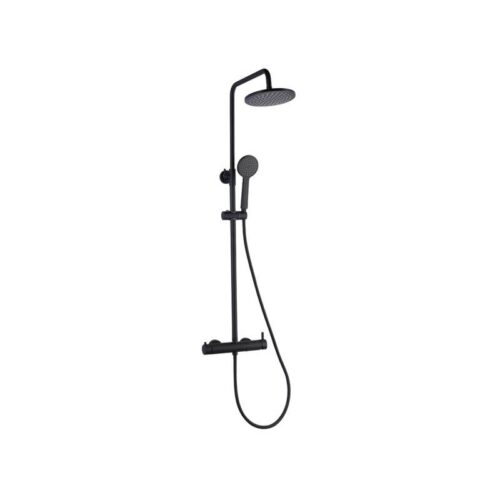 Columna Monomando Ducha Clement Negro (Lluvibath)