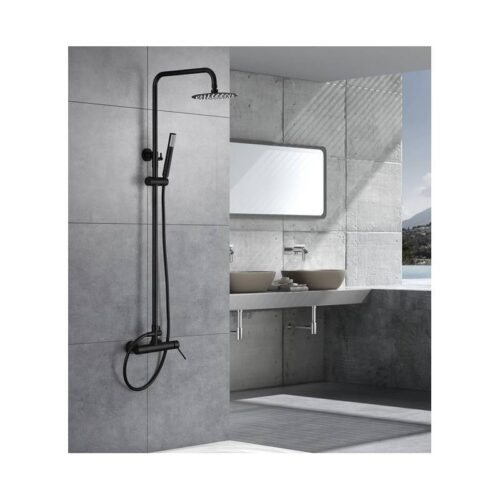 Columna Monomando Ducha Milos Negro (Imex)