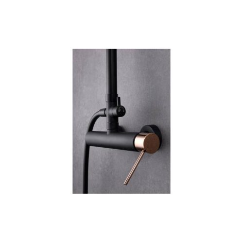 Columna Monomando Ducha Milos Negro Oro Rosa (Imex)