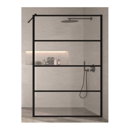 Mampara Fresh Negro Marco Industrial Líneas (Kassandra)