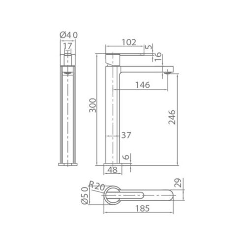 Monomando Lavabo Alto Roma Cromo (Imex)