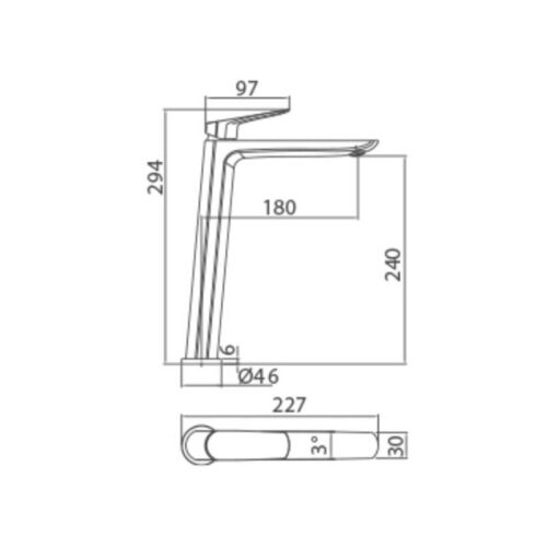 Monomando Lavabo Alto Belgica Cromo (Imex)