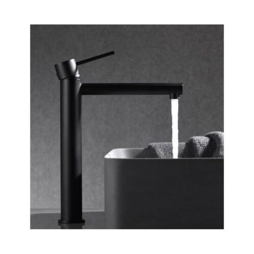 Monomando Lavabo Alto Milos Negro (Imex)