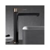 Monomando Lavabo Alto Milos Negro Oro Rosa (Imex)