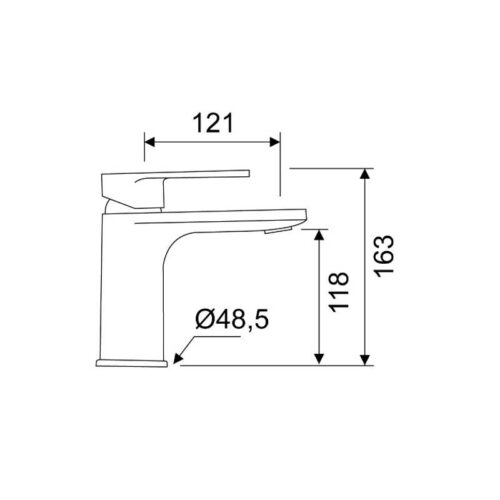 Monomando Lavabo Aura Negro (Lluvibath)