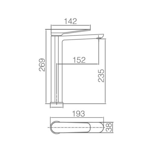 Monomando Lavabo Alto Dinamarca Blanco (Imex)