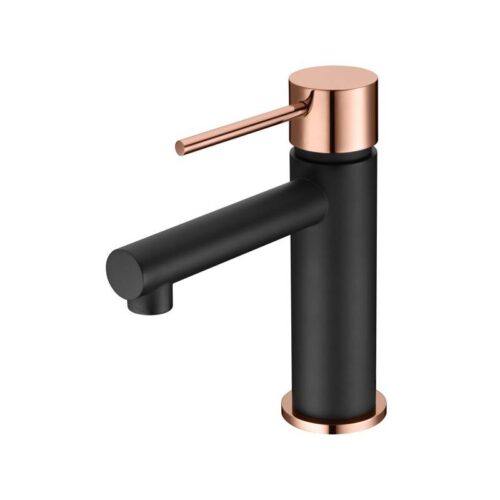 Monomando Lavabo Milos Oro Rosa Negro (Imex)