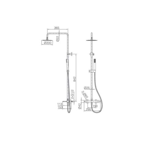 Columna Monomando Ducha Monza Oro Rosa (Imex)