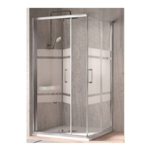 Mampara Angular Mixta S300 Plata Brillo (Kassandra)
