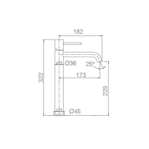 Monomando Lavabo Alto Monza Negro (Imex)