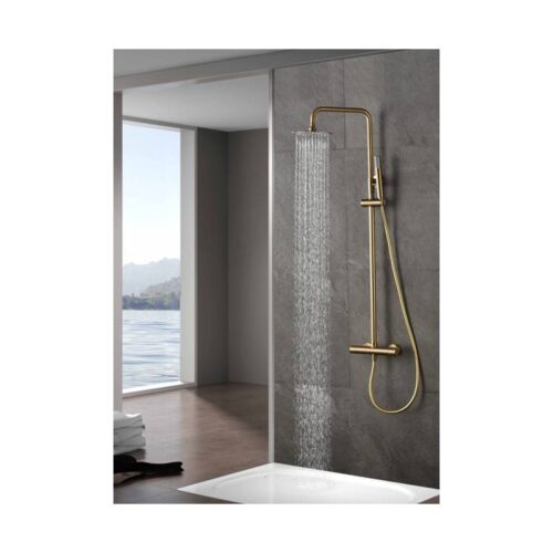 Columna Termostatico Ducha Monza Oro Cepillado (Imex)