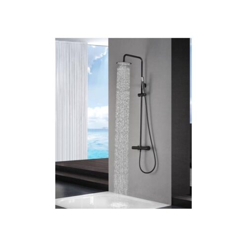 Columna Termostatico Ducha Monza Negro (Imex)