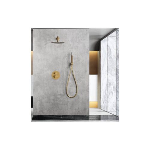 Termostatico Ducha Oculto Pared Monza Oro Cepillado (Imex)