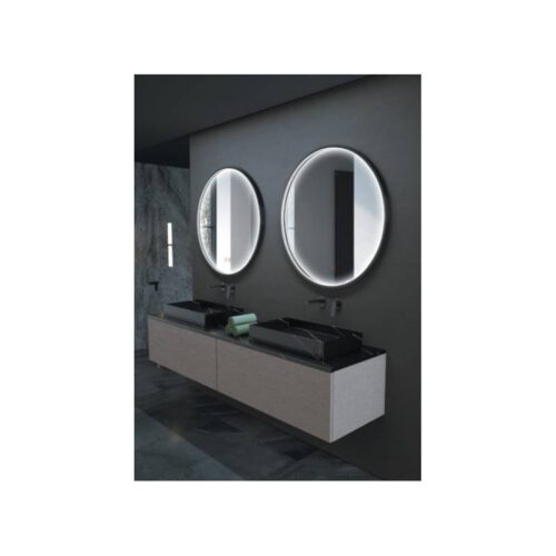 Espejo Baño Nepal Luz Led Negro (Ledimex)
