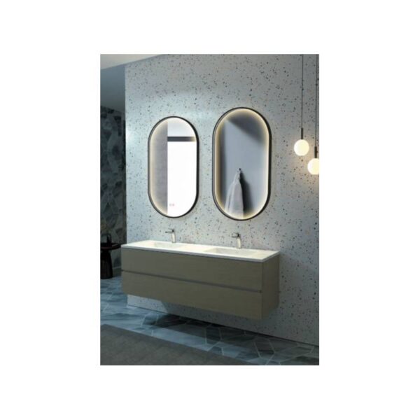 Espejo Baño Rio Luz Led Negro Mate (Ledimex)