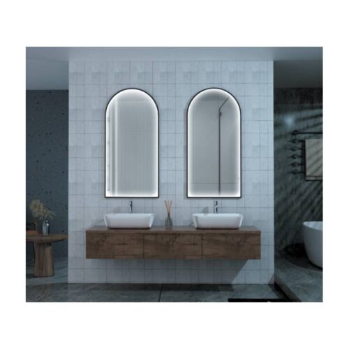 Espejo Baño Roma Luz Led Negro Mate (Ledimex)