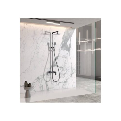 Columna Monomando Ducha Pisa Black Gun Metal (Imex)