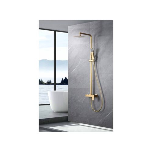 Columna Monomando Ducha Pisa Oro Cepillado (Imex)