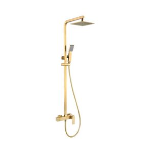 Columna Monomando Ducha Pisa Oro Cepillado (Imex)