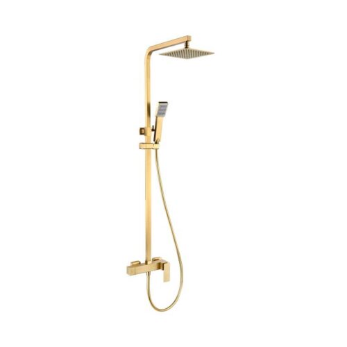 Columna Monomando Ducha Pisa Oro Cepillado (Imex)