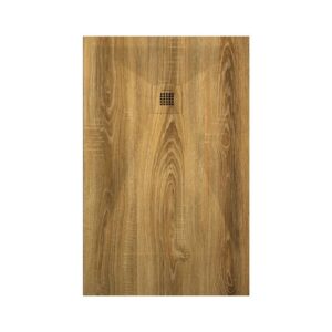 Plato Ducha Resina Roble 3D