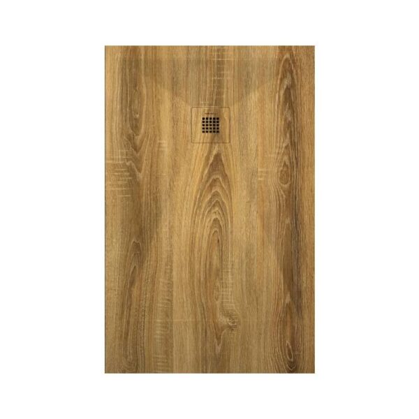 Plato Ducha Resina Roble 3D