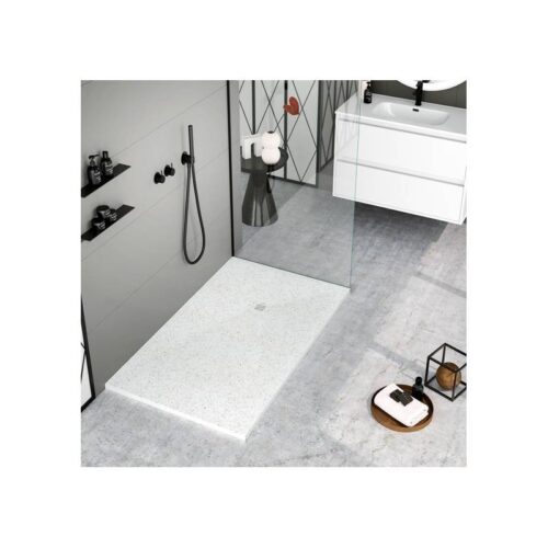 Plato Ducha Resina Granito Blanco 3D
