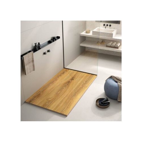 ROBLE 1 Plato Ducha Resina Roble 3D