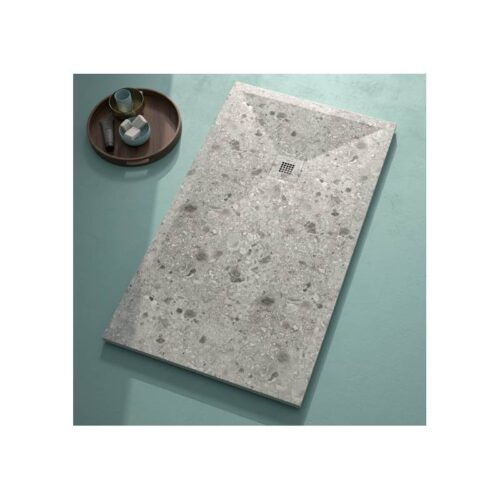 TERRAZO GRIS 1 Plato Ducha Resina Terrazo Gris 3D