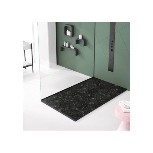 Plato Ducha Resina Terrazo Negro 3D
