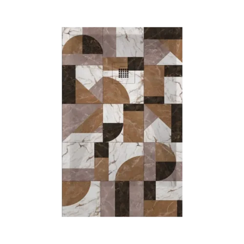 Plato Ducha Resina Mosaico Color 01 3D