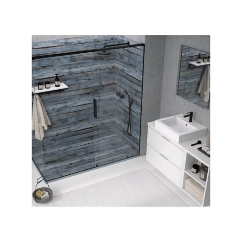 Plato Ducha Resina Rustico Azul 3D